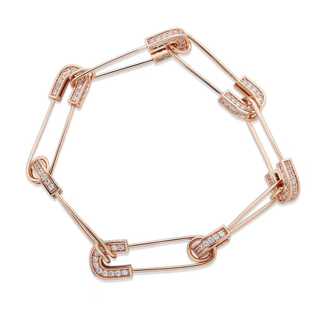 Iced Paper clip braclet