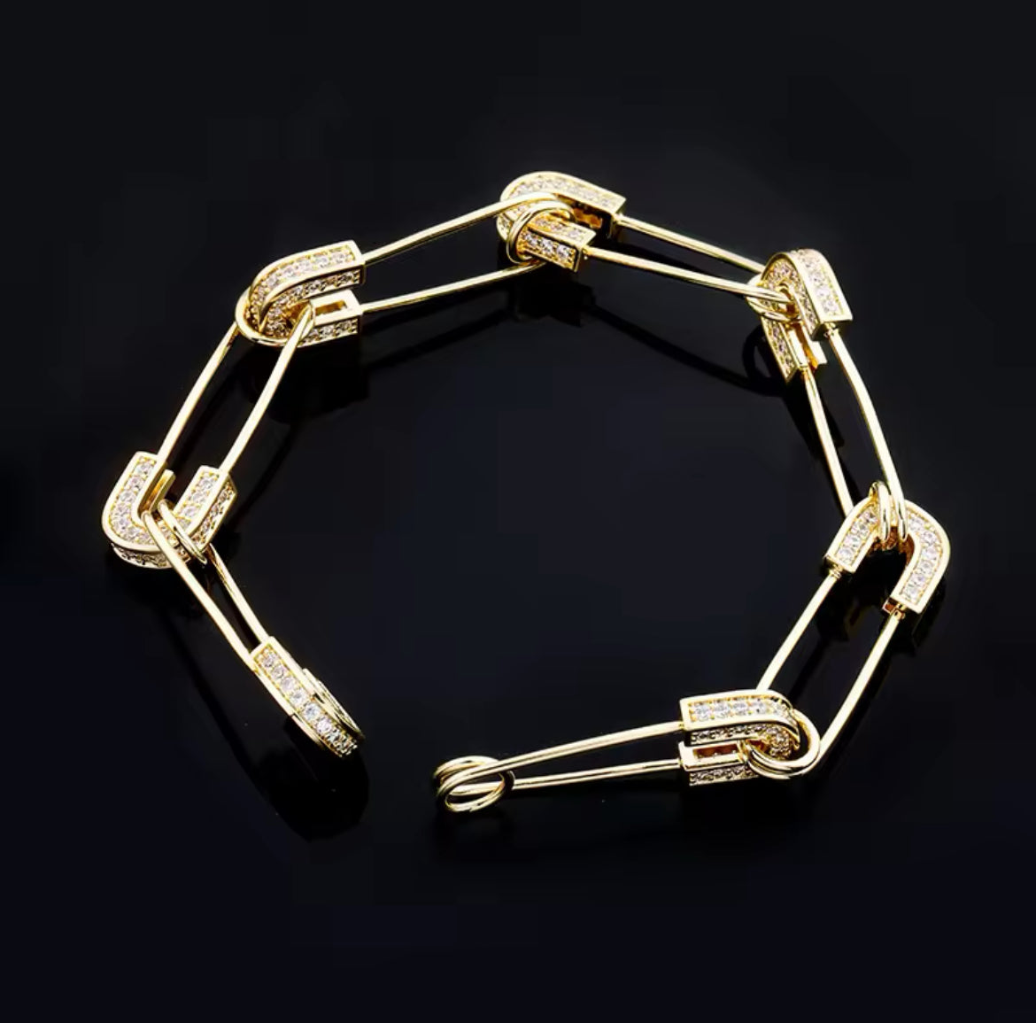 Iced Paper clip braclet