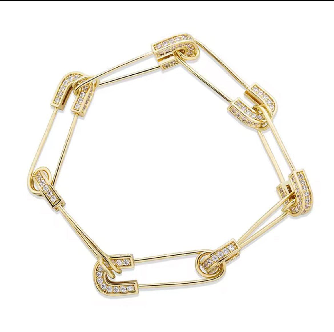 Iced Paper clip braclet
