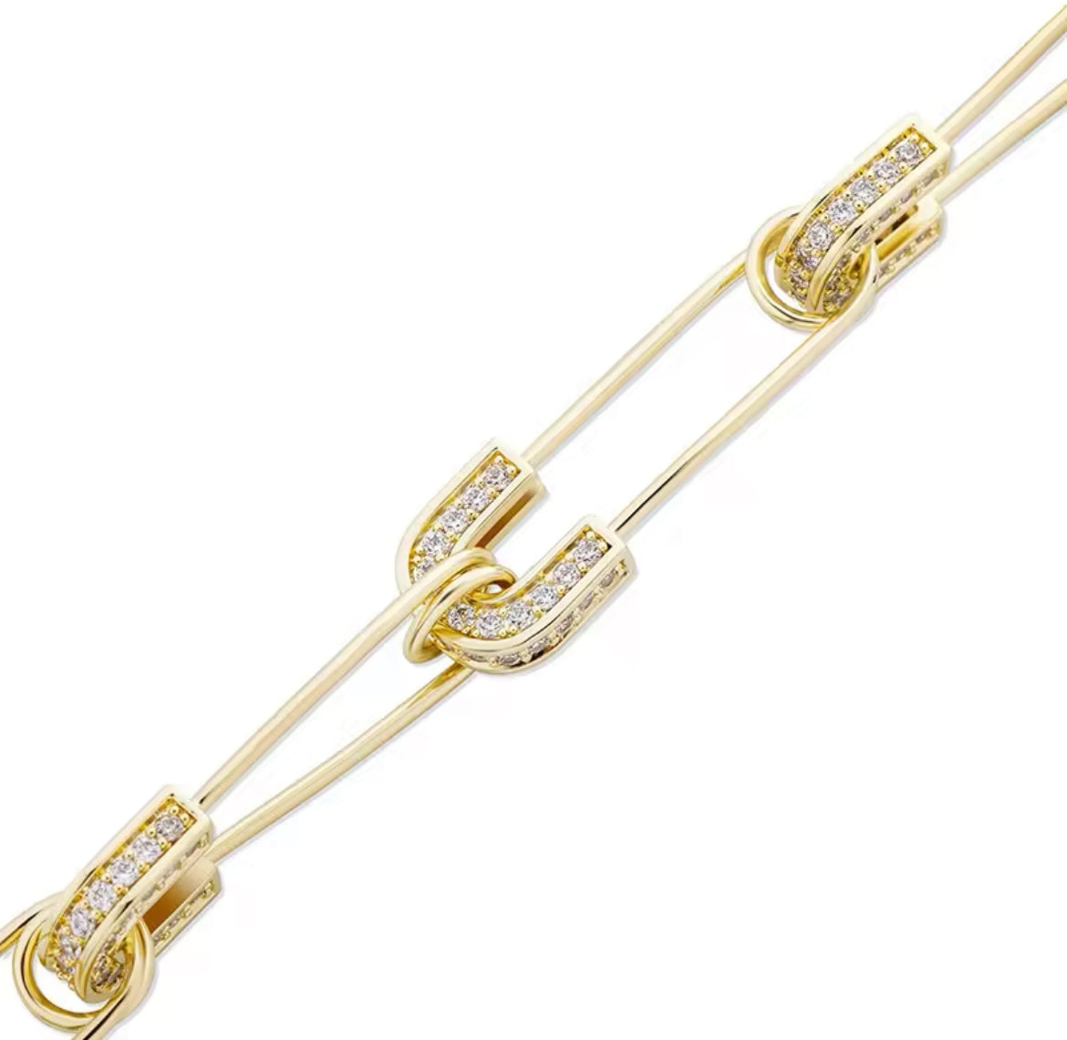 Iced Paper clip braclet