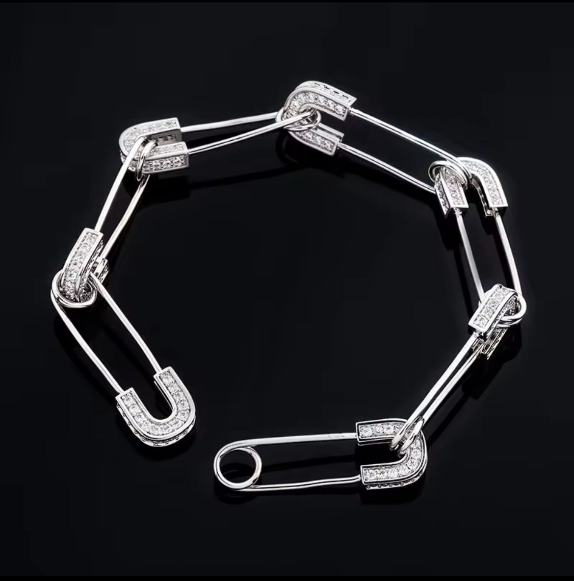 Iced Paper clip braclet