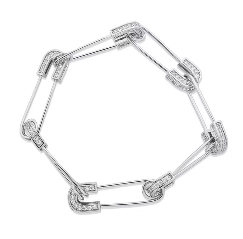 Iced Paper clip braclet