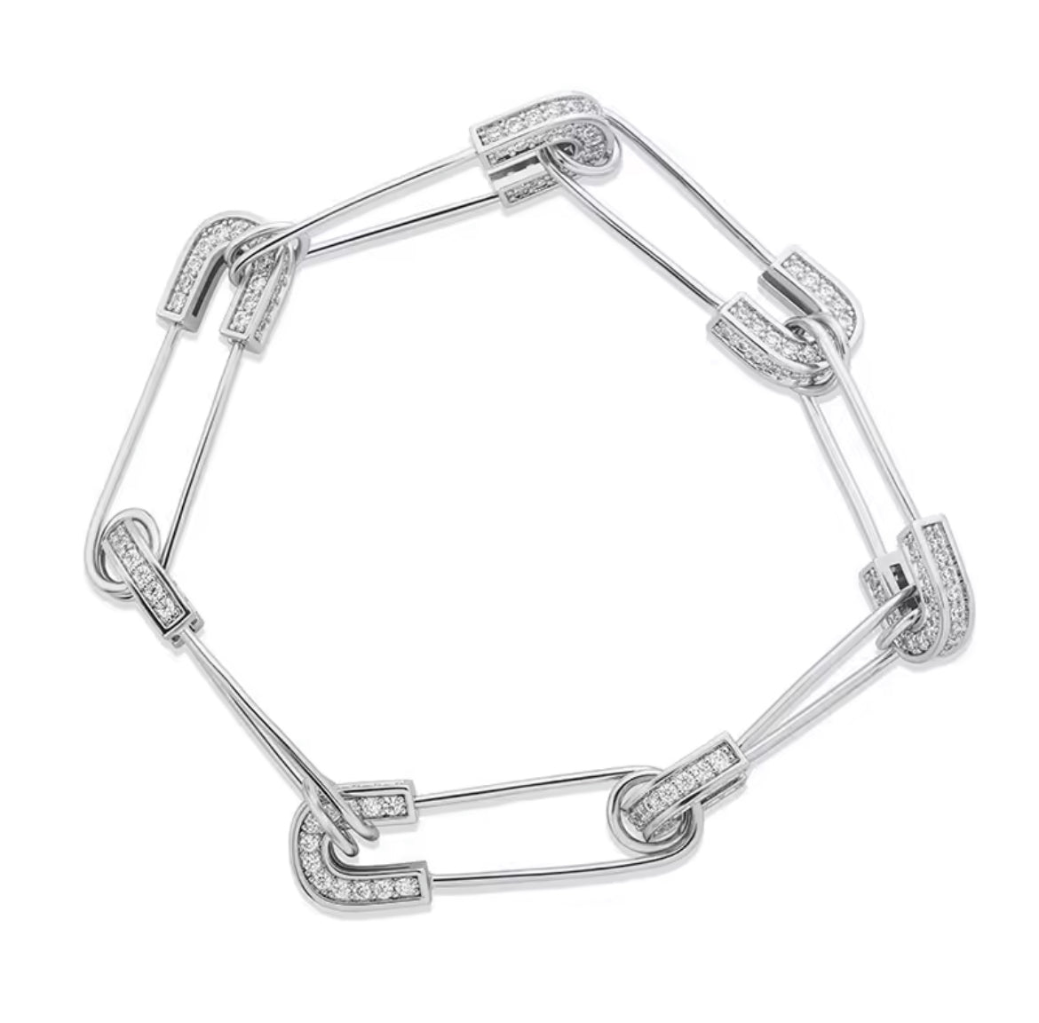 Iced Paper clip braclet